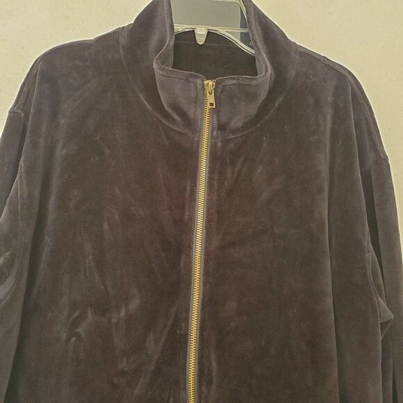 Velvet Jacket Full Zip Bull Embroidery Black No Size Tag Or Brand Stylish Unique - Picture 4 of 13